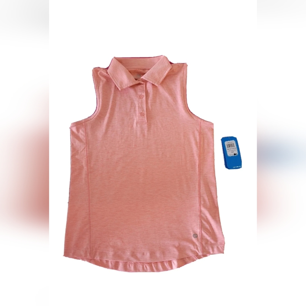 Shirt Women's Sleeveless Pink/Salmon Heathered Athleisure Performance Etonic NEW